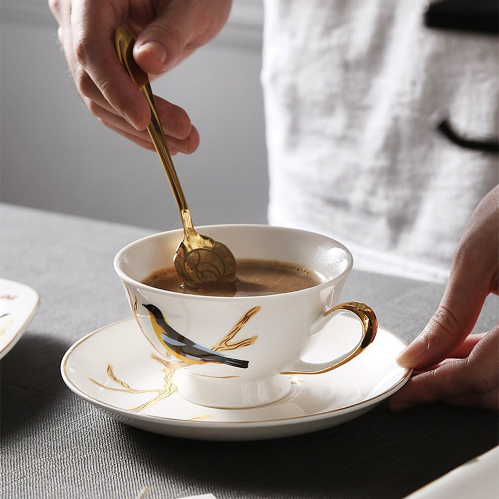 British Bone China Magpie Modern Tea Set