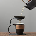 Black Pottery Tea Strainer With Fair Cup