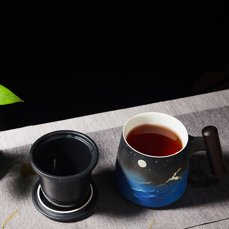 Japanese Sky And Deer Tea Mug