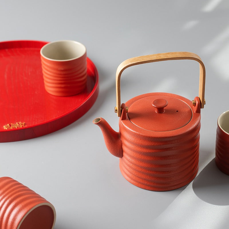 Double Happiness Lines Wedding Tea Set