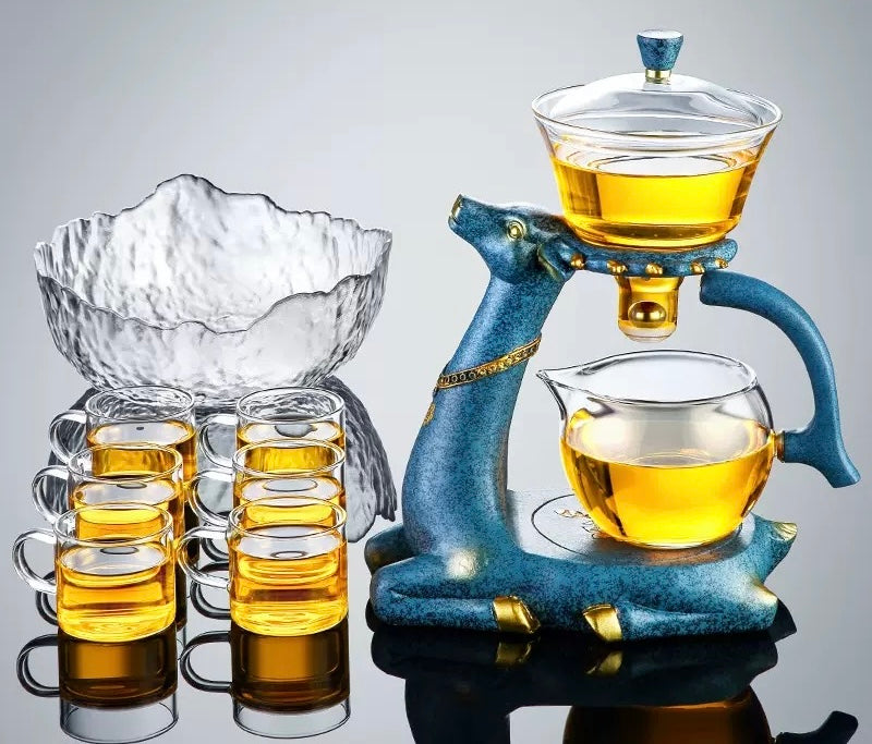 Automatic Elk Glass Tea Set