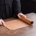 Bamboo Woven Tea Runner – Oval Shape, Double-Sided, Zen Style