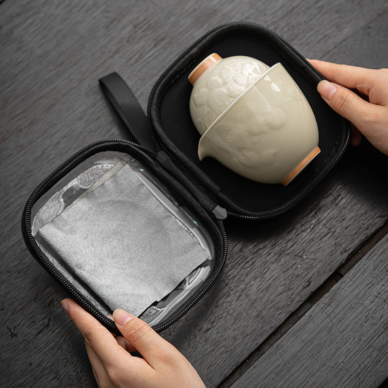 “Persimmon for Prosperity” Travel Tea Set – Portable Gongfu Set