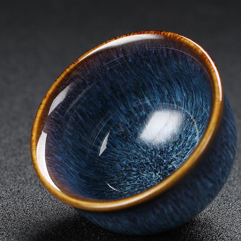 Starry Night Glazed Tea Cup – Handmade Ceramic Gongfu Cup